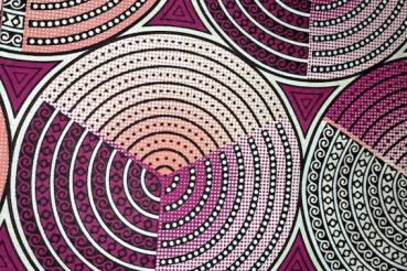 Preview: PINK SILVER CIRCLES Osikani Stoff